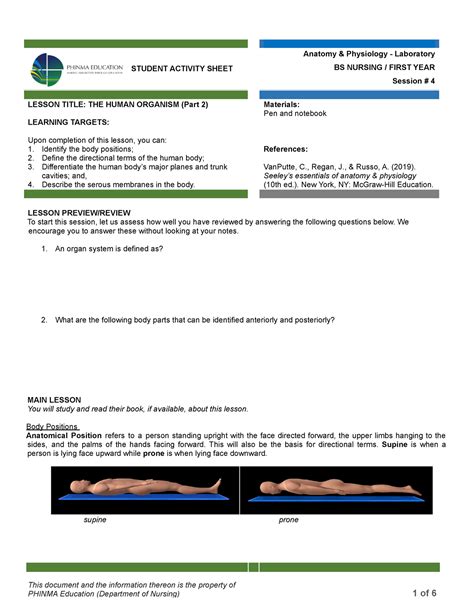 Session 4 SAS Ana Phy Lab Anatomy And Physiology SWU Studocu