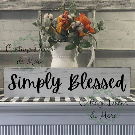 AFTWO Simply Blessed Wood Sign Farmhouse Decor Farmhouse Wood Sign