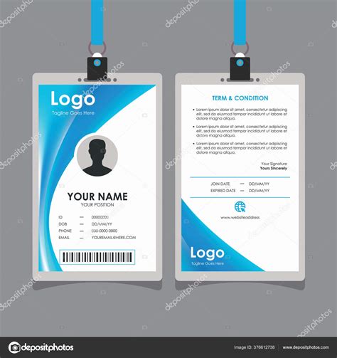 Abstract Stylish Blue Curve Card Design Professional Identity Card