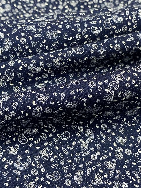 100 Cotton Paisley Print Fabric 44w Material By The Yard For Etsy