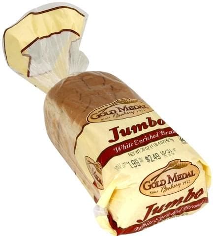 Gold Medal Jumbo White Enriched Bread Oz Nutrition Information