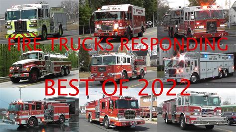 Fire Trucks Responding Compilation 10 Best Of 2022 Over 1 Hour Of