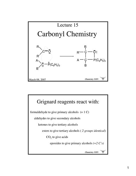 Grignard Reagents React With Alcohols In Organic Chemistry Ii Ch 318n