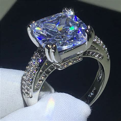 Majestic Female Ring Cushion Cut 4ct Aaaaa Cz Stone 925 Sterling Silver