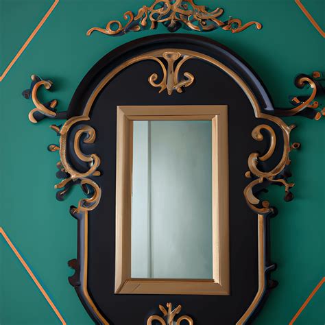 Elegant Black Mirror with Ornate Frame · Creative Fabrica