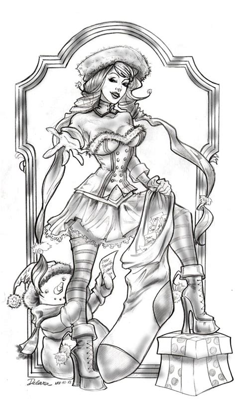 Art Pinup Steampunk Coloring Disney Princess Coloring Pages