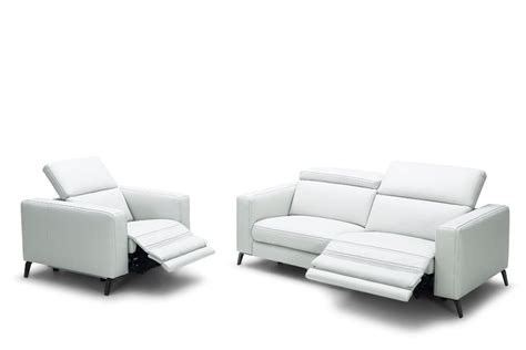 Modern White Leather Recliner Sofa - Odditieszone