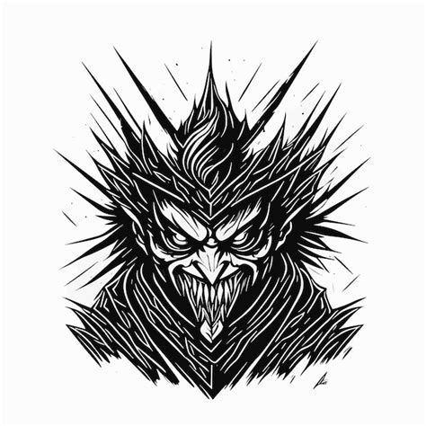 Premium Vector | A drawing of a monster with a skull on it.