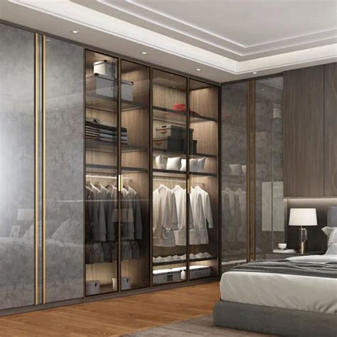 Customized Designs Modern Aluminium Profile Frame Cabinet Wardrobe With