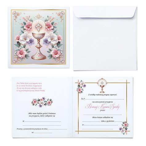 Zaproszenie Komunijne X 10 Gotowe Do Wypisania Weddingart Design