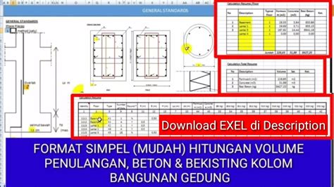 Cara Cepat Hitung Volume Kolom Besi Beton Dan Bekisting Youtube