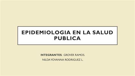 Epidemiología En La Salud Pública Vil Fernando Udocz