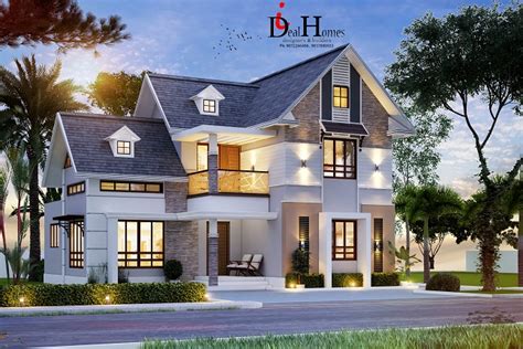 Colonial Style 4 Bedroom Home Plan In 1799 SqFt Suitable For 5 Cent