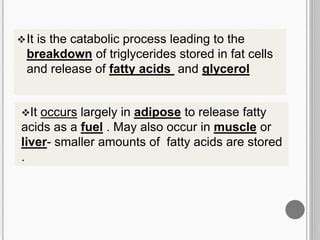 Lipolysis | PPT