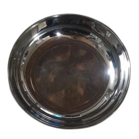 Silver Plain Round Stainless Steel Serving Plate For Home At Rs 278kg