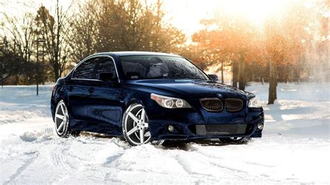 Black BMW Sedan Car BMW Snow Winter HD Wallpaper Wallpaper Flare