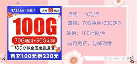 限时优惠的电信梅花卡 19月租即可畅享100g全国大流量100分钟通话 知乎