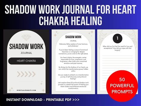 Printable Shadow Work Journal For Heart Chakra Healing And Emotional