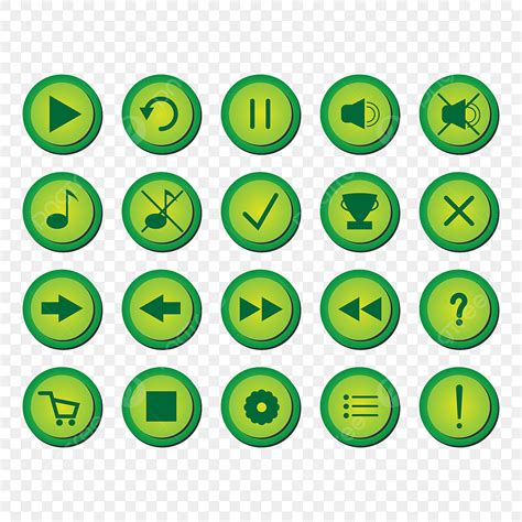 Gaming Set Clipart Transparent PNG Hd Game Button Set Icon Vector