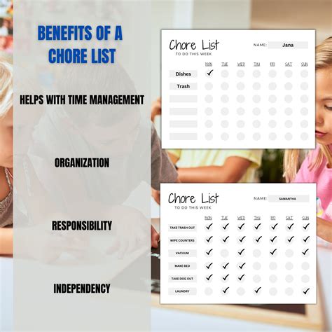 Kids Chore List, Printable Kids Checklist, Instant Download, Digital ...