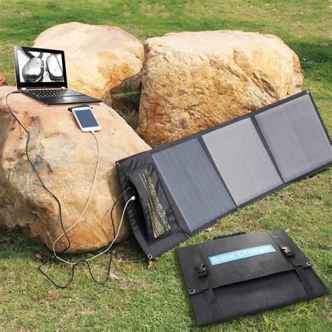 Solar Panel W Foldable Dc V Usb V V Charge Mobile Portable Solar