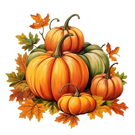 Premium AI Image | Watercolor Autumn fall pumpkins