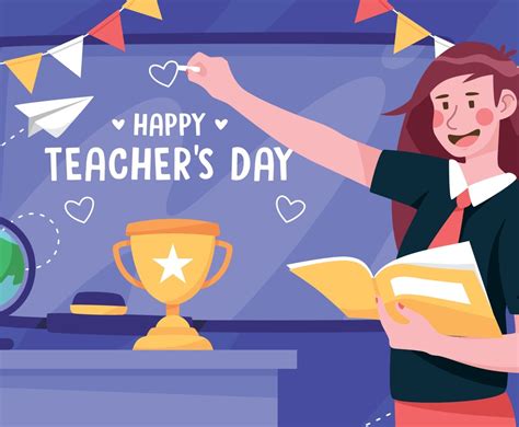 Cute Teachers Day Concept Vector Art And Graphics