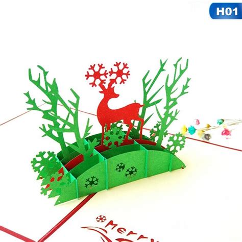 Kerst Herten Boom 3D Pop Up Kaarten Postkaart Met Grandado