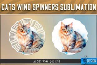 Cats Wind Spinners Sublimation Graphic By Flydesignsvg Creative Fabrica