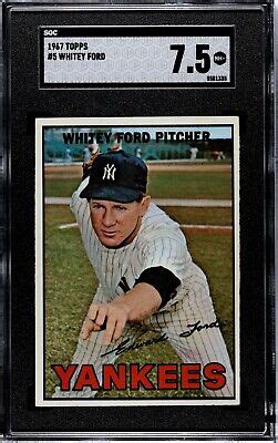 Whitey Ford 1967 Topps Baseball Card 5 New York Yankees HOF SGC