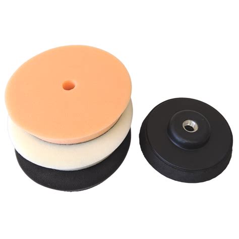 KIT BOINA DE ESPUMA 5 POL 140MM LARANJA BRANCA PRETA SUPORTE NEW