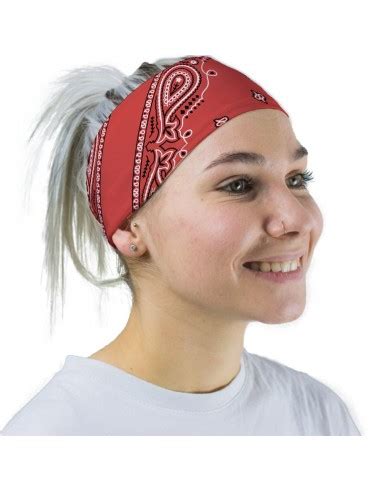 Bandeau Sport Made In France Motif Bandana Rouge Phidi