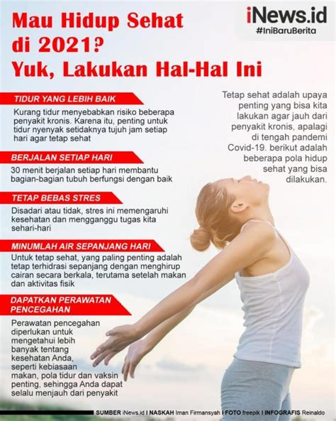 Infografis 5 Cara Agar Tubuh Sehat Dan Bugar