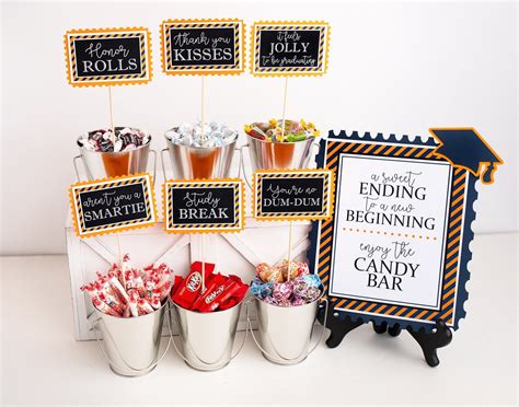 Graduation Candy Labels, Graduation Candy Bar Sign, Candy Buffet ...