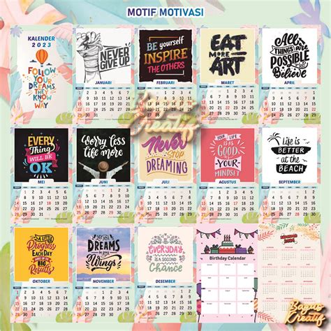 Jual Kalender Mini Desain Cantik Imut Kalender Meja Kalender