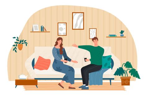 60 Young Couple Talking Couch Stock Illustrations Royalty Free Vector