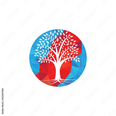 Tree Roots vector logo design. Vector tree with roots logo element. Stock Vector | Adobe Stock