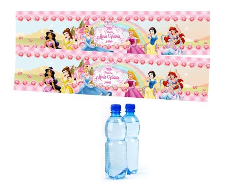 Adesivos Água mineral Princesas Disney Parabéns e Cia Elo7