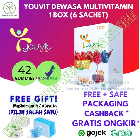 Jual YOUVIT MULTIVITAMIN DEWASA YOU VIT SACHET 42 21 GUMMY TABLET ADULT