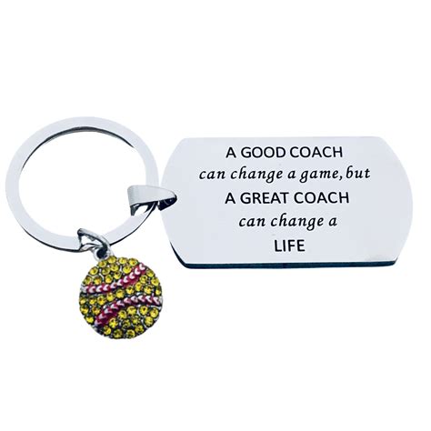 Softball Coach Keychain- Great Coach Can Change a Life