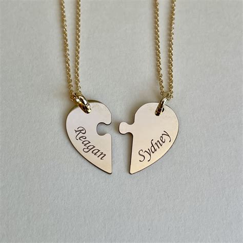 Heart Personalised Puzzle Necklace, Personalised Chains