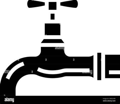 Faucet Copper Metal Glyph Icon Vector Illustration Stock Vector Image