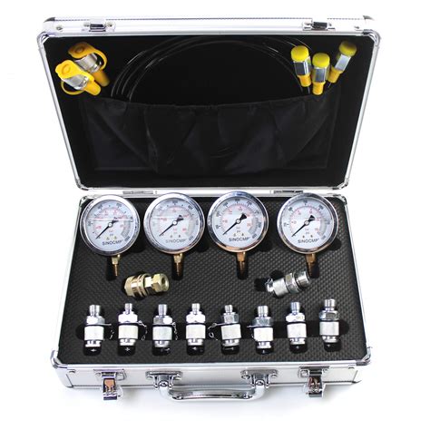 Buy Sinocmp Hydraulic Pressure Test Gauge Kit Gauges Mpa Mpa