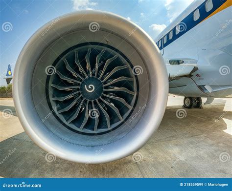 Close Up Of New Designed Boeing 737 8 Max CFM LEAP Engine Editorial