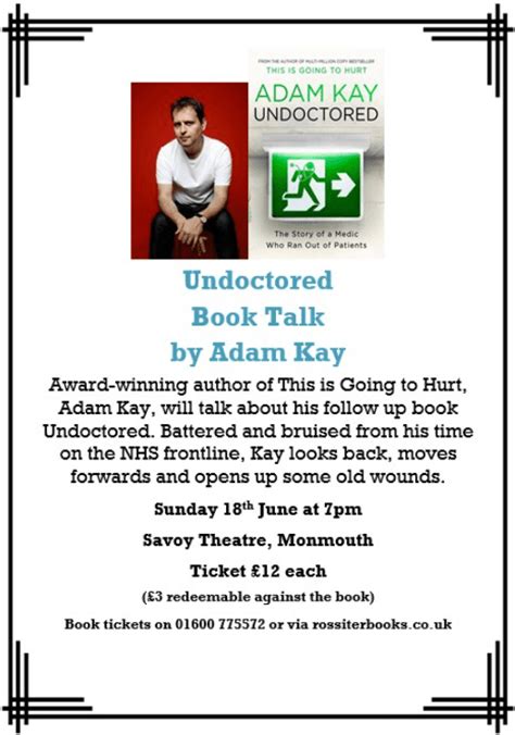 Adam Kay - Undoctored - Book Talk at Savoy Theatre Monmouth event ...