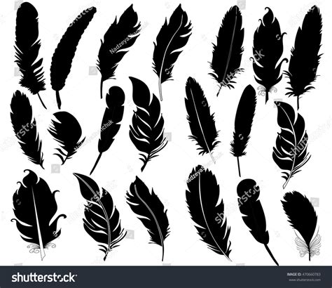 Isolated Feathers Silhouette Vector 库存矢量图（免版税）470660783 Shutterstock