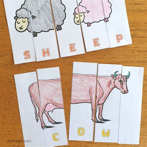 Farm Animal Learning Puzzles - DIY Thought