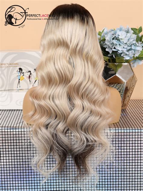 Ombre Blonde Pre Plucked Bleached Knots Body Wave Brazilian Virgin Hair