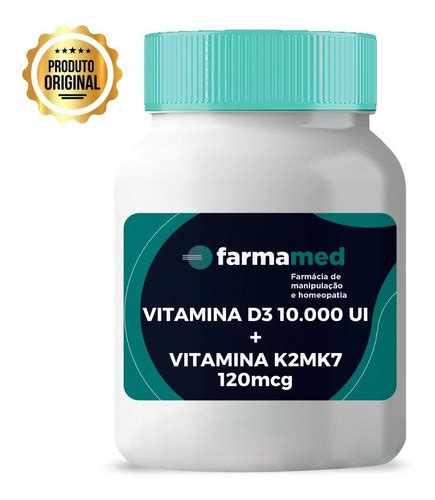 Vitamina D3 10 000 Ui Vitamina K2 Mk7 120mcg 90 Cápsula Mercadolivre