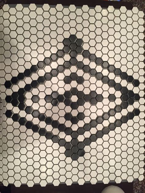 Black and White Mosaic Tile Design for Bathroom Flooring